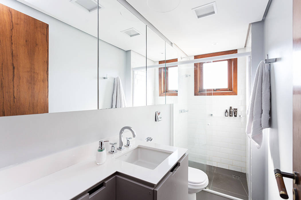 ap. SM, Ateliê 7 arquitetura e design integrados Ateliê 7 arquitetura e design integrados Minimalist style bathrooms