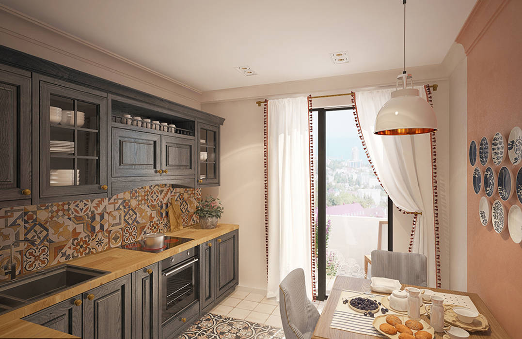 МОРЕ И ПЕСОК, GraniStudio GraniStudio Mediterranean style kitchen