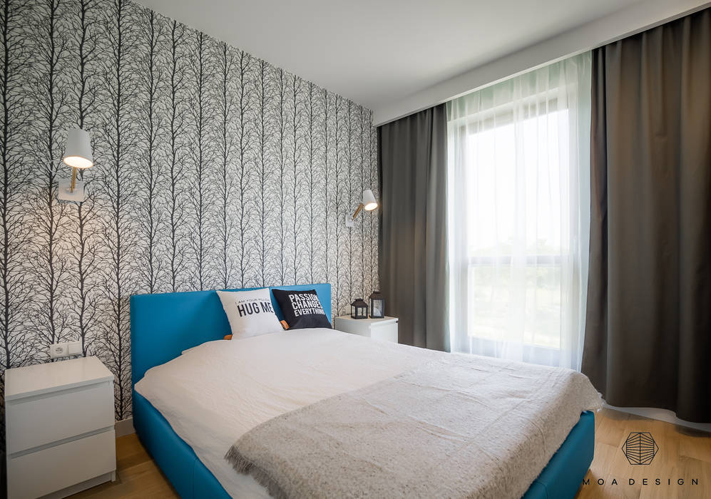 Nadmorski apartament, MOA design MOA design Scandinavian style bedroom