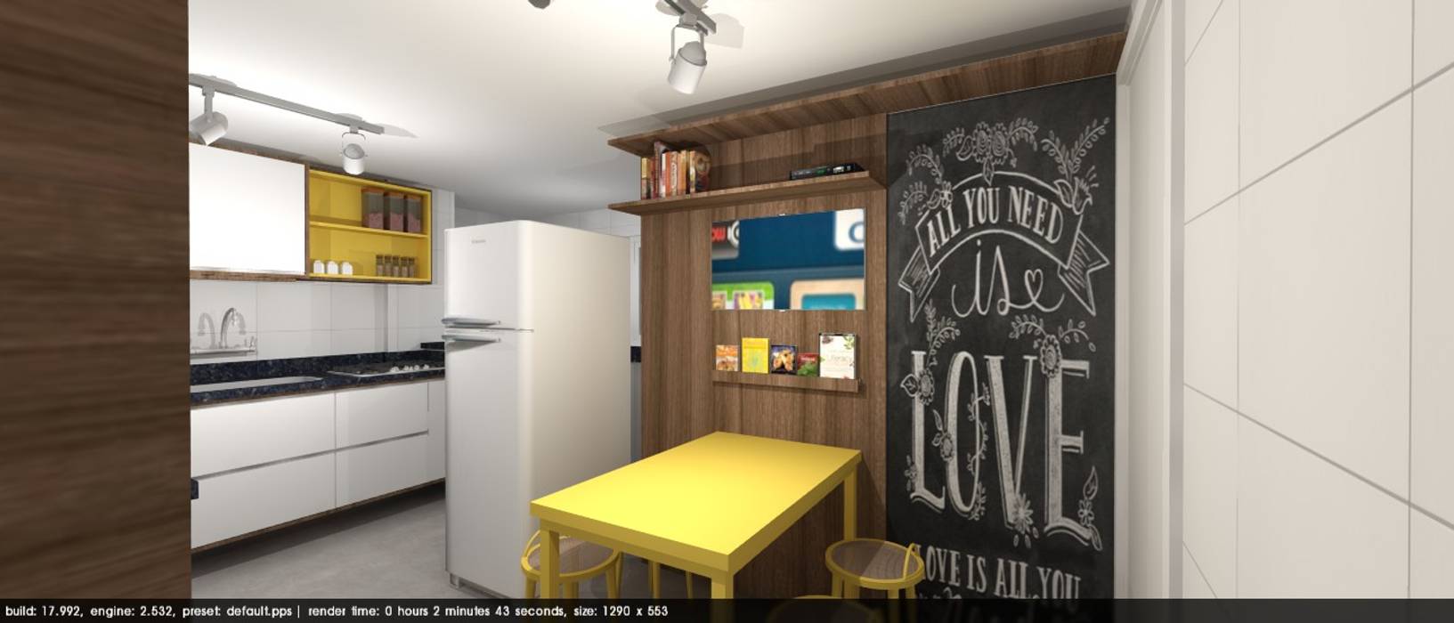 Cozinha com toque de amarelo, AIRE Arquitetura Interiores e Retail AIRE Arquitetura Interiores e Retail Modern Mutfak Orta Yoğunlukta Lifli Levha