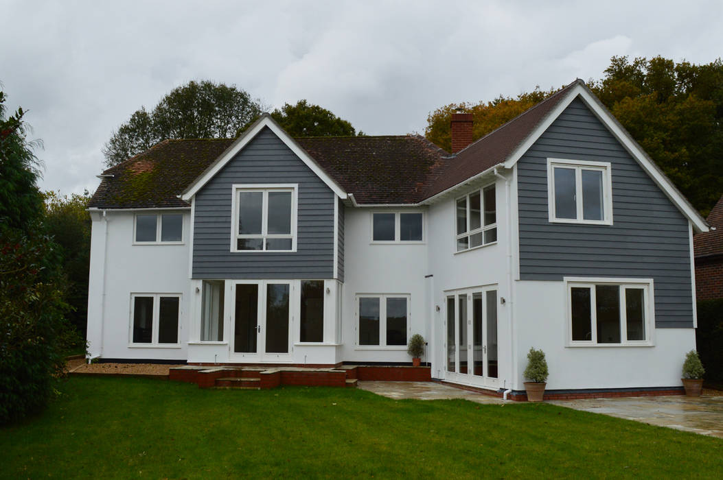 2 Storey Extensions for a 1950s Property Renovation ArchitectureLIVE New England,Side Extension,weatherboarding,mixed cladding,blue cladding