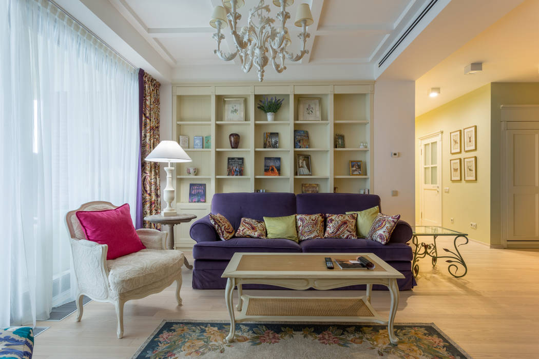 Квартира в стиле прованс , Bellarte interior studio Bellarte interior studio Mediterranean style living room