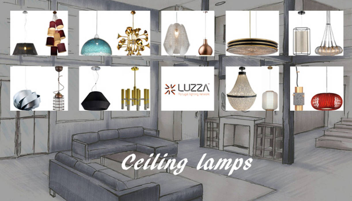 Ceiling lamps LUZZA by AIPI - Portuguese Lighting Association Casas modernas ceiling lamps,lamps,lighting,home decor,decor,interior design,candeeiro de teto,decoracao,iluminacao,Acessórios e Decoração