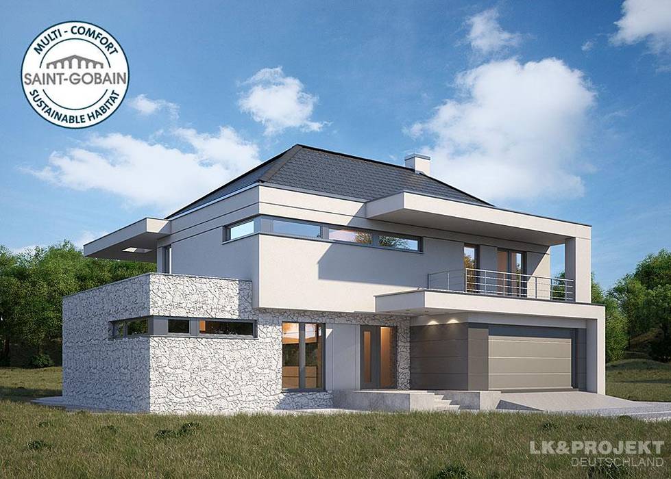 Modern und gemütlich in einem - perfekt! Unser Entwurf LK&1131, LK&Projekt GmbH LK&Projekt GmbH Moderne Häuser