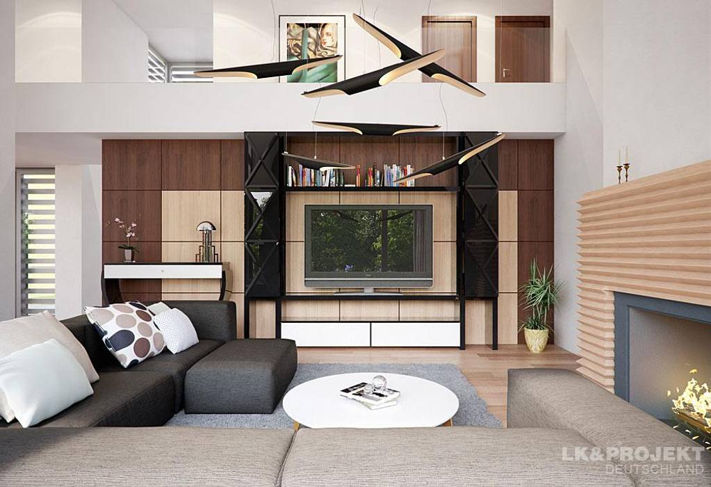Dieses Architektenhaus ist einfach mal anders.., LK&Projekt GmbH LK&Projekt GmbH Livings modernos: Ideas, imágenes y decoración