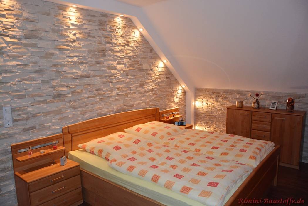 Schlafzimmer zum Träumen Rimini Baustoffe GmbH Mediterrane Schlafzimmer Schiefer Schlafzimmer Licht