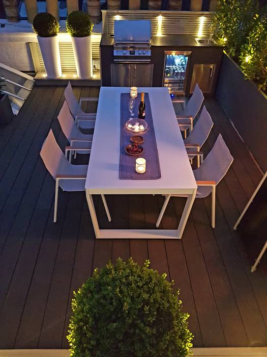 Alfresco dining Paul Newman Landscapes Balcones y terrazas modernos