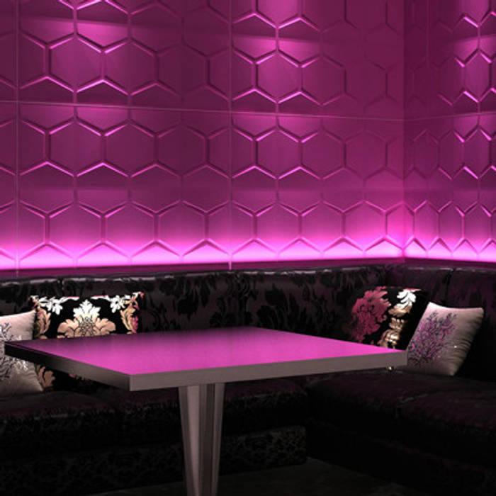 3D Wall Panels, Twinx Interiors Twinx Interiors Powierzchnie handlowe Bary i kluby