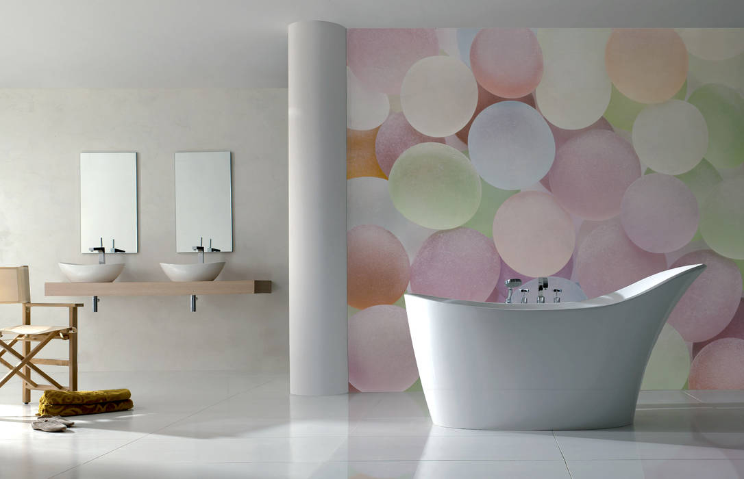 Colorful Stones Pixers Baños de estilo moderno wall mural,wallpaper,stones,pebbles