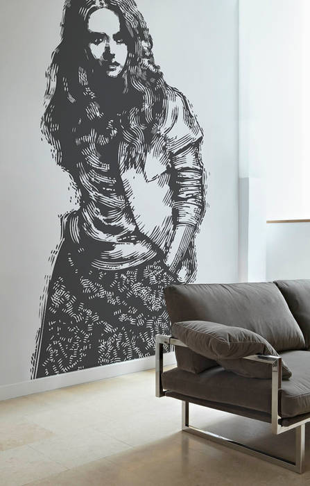 Fashion Girl Pixers Living room wall mural,wallpaper,girl,grunge,drawing