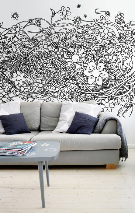 Meadow Pixers غرفة المعيشة wall mural,wallpaper,flowers,abstract