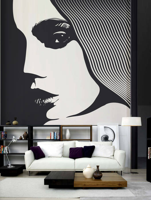 Siren Pixers Modern Living Room wall mural,wallpaper,woman,face