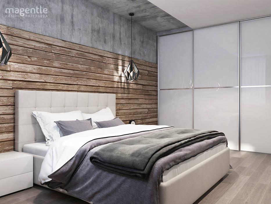 Moderna, MAGENTLE MAGENTLE Kamar Tidur Gaya Industrial Kayu Wood effect