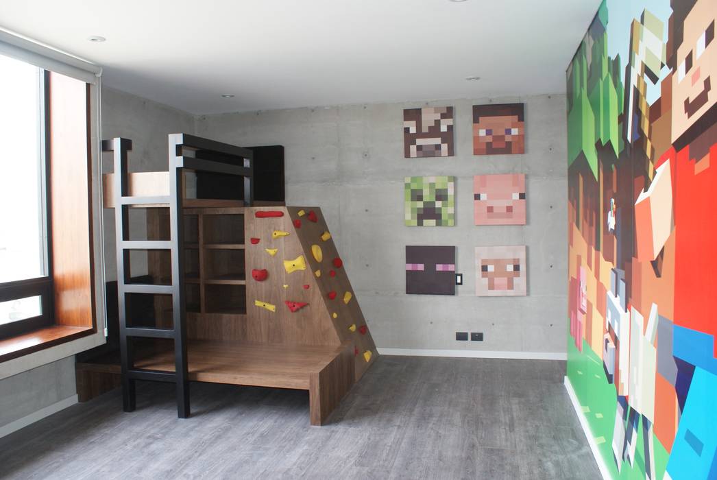 Vista general del cuarto Caio Espacios Infantiles Dormitorios infantiles modernos Camas y cunas