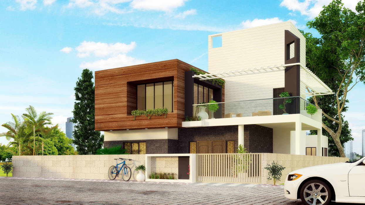 Residence at Indore, agnihotri associates agnihotri associates Modern houses Sky,Cloud,Tire,Wheel,Building,Property,Car,Window,Vehicle,Tree