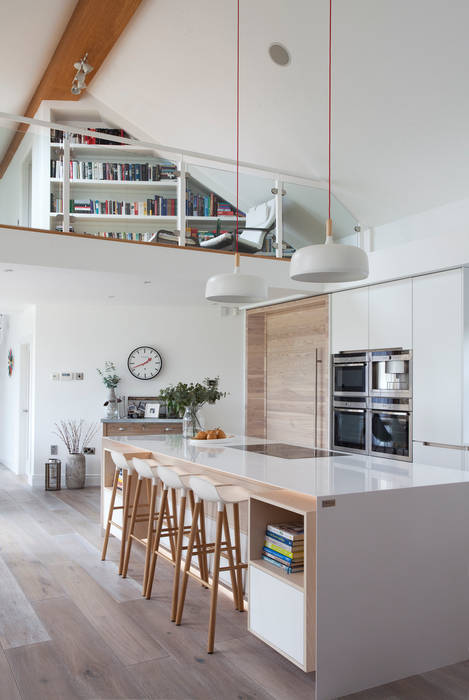 White Kitchen Designer Kitchen by Morgan Modern living room white kitchen,white,wooden floor,contemporary kitchen