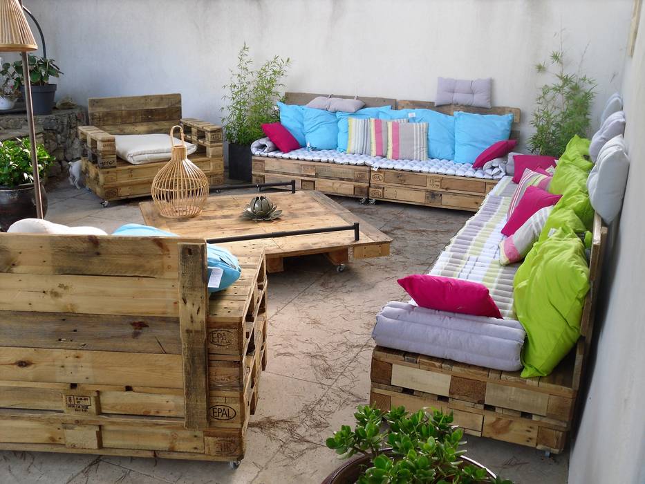 salon de jardin fait sur mesure, amour de palette création amour de palette création Ausgefallener Garten Holz Holznachbildung Möbel