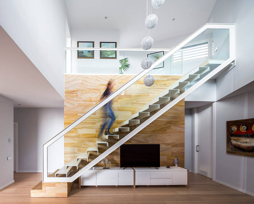 Stairs 08023 Architects Modern corridor, hallway & stairs