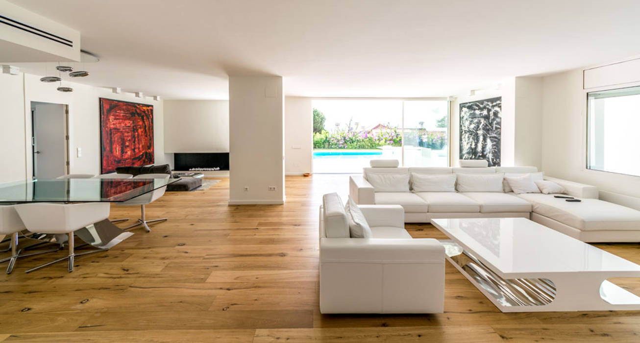 Herrero House - Living room 08023 Architects Salas de estilo moderno