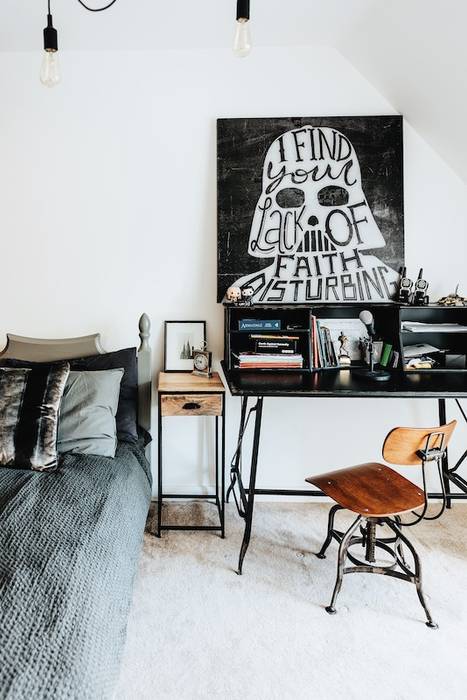 Industrial Bedroom Katie Malik Design Studio 臥室 industrial desk