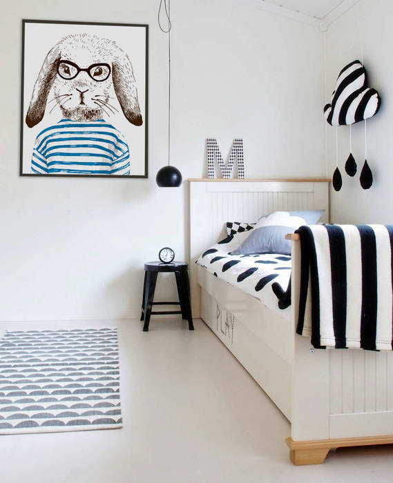 Smart Rabbit Pixers Moderne Kinderzimmer wall mural,wallpaper,print,poster,bunny,rabbit,kid,child