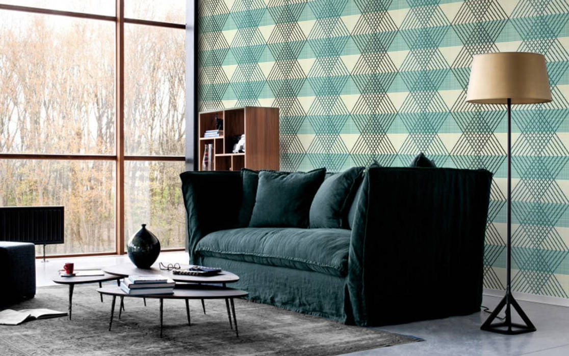 Geometric Diamonds Pixers Eclectic style living room wall mural,geometry,pattern,wallpaper
