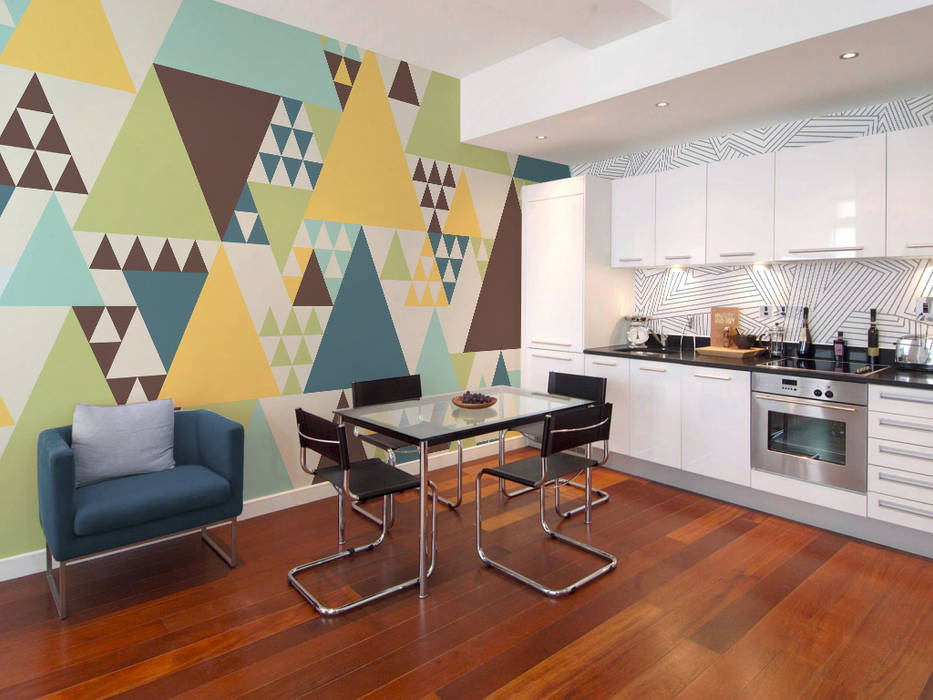 Geometry Pixers Kitchen wall mural,wallpaper,triangles,geometrical,abstraction