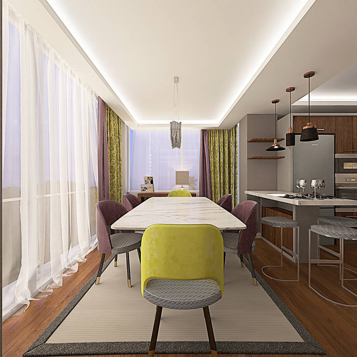 ORHAN-OLIVIA EVİ, Ofis 352 Mimarlık Hizmetleri Ofis 352 Mimarlık Hizmetleri Modern Dining Room