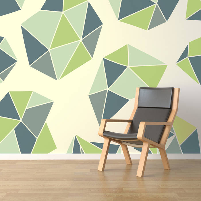 Green Diamonds Pixers Salas de estilo minimalista wall mural,green,geometry,geometric,pattern,wallpaper