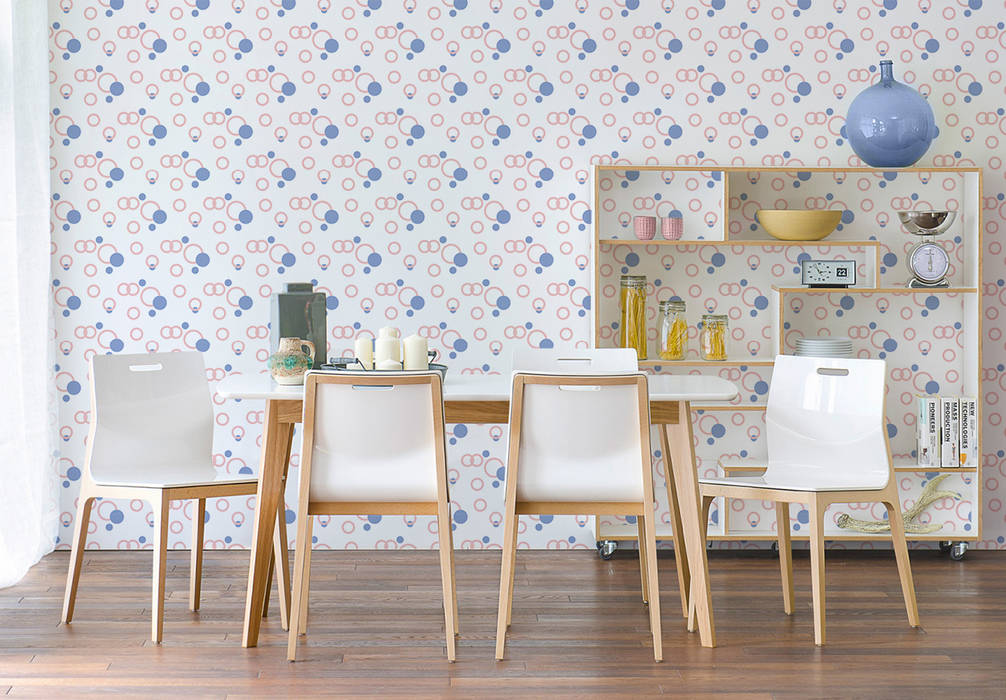 Geometric bubbles Pixers Modern dining room geometry,patterns,wall mural,wallpaper