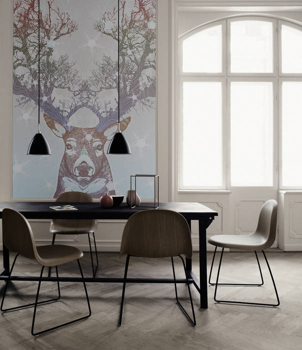 Deer's Blue Eyes Pixers Modern Dining Room deer,winter,wall mural,wallpaper