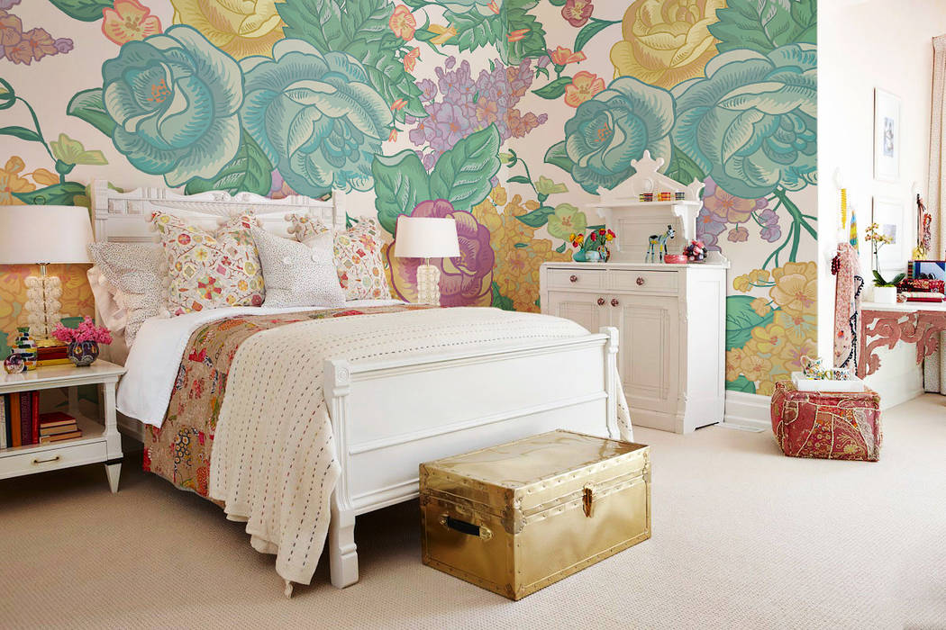 Shabby Chic Pixers Classic style bedroom flowers,roses,pattern,wall mural,wallpaper