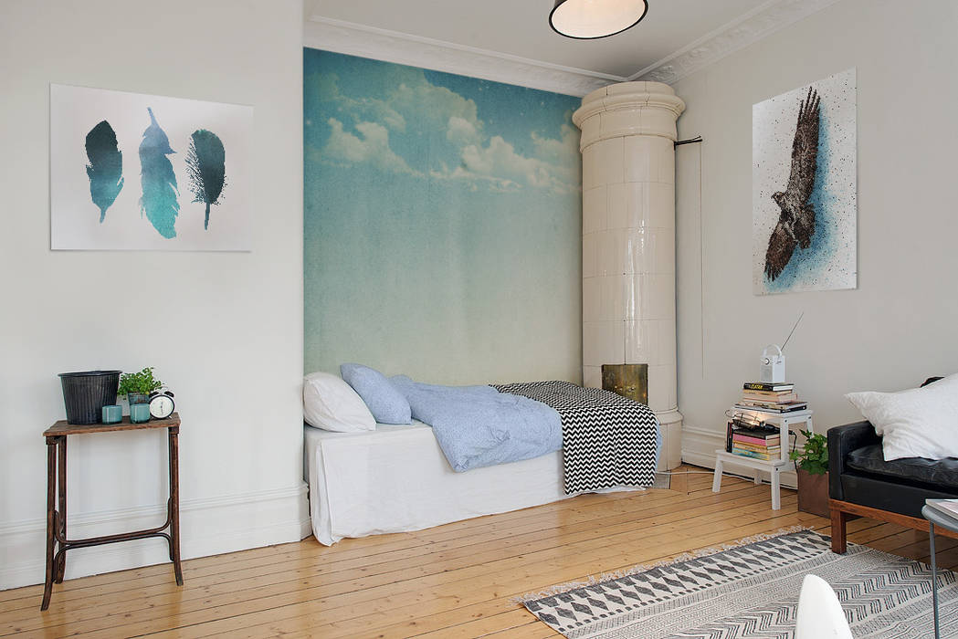 Blue skies Pixers Kamar Tidur Gaya Skandinavia sky,skylights,clouds,blue,wall mural,wallpaper