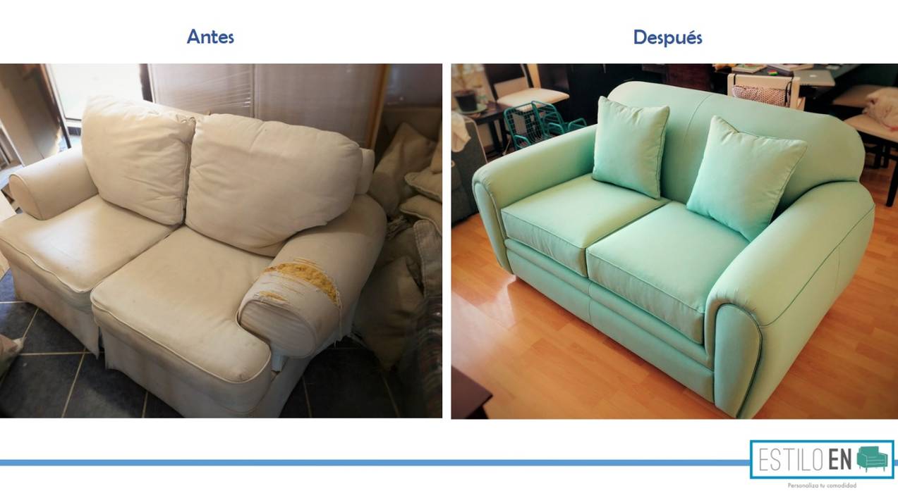 Comparación antes y después de sillón Love Seat Estilo en muebles love seat,sillón,modificación