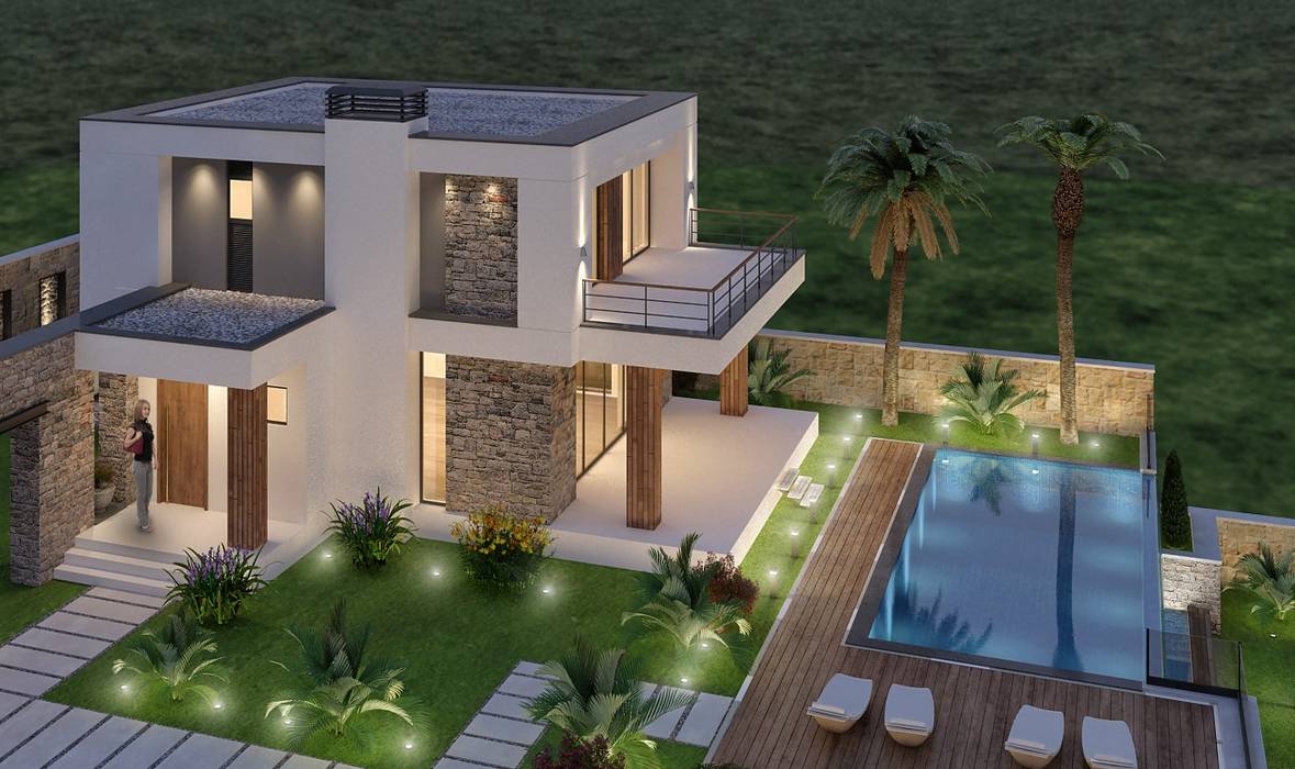 NAZAN-THOMAS LINET HOUSE, ARTIBODRUM MİMARLIK MÜH.İNŞ.TAAH.TİC.LTD.ŞTİ ARTIBODRUM MİMARLIK MÜH.İNŞ.TAAH.TİC.LTD.ŞTİ Eclectic style houses Stone