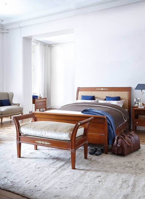 HAUSSMANN, Grange México Grange México Chambre moderne Bois massif Multicolore Lits & têtes de lit