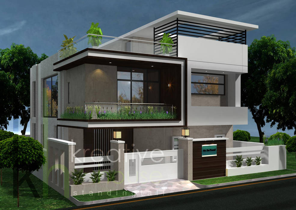 Green and Luxury Residences in India, KREATIVE HOUSE KREATIVE HOUSE Moderne huizen IJzer / Staal