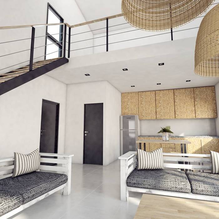 CABAÑAS PRE-FABRICADAS FILIPPIS/DIP - DISEÑO Y CONSTRUCCION Livings de estilo moderno