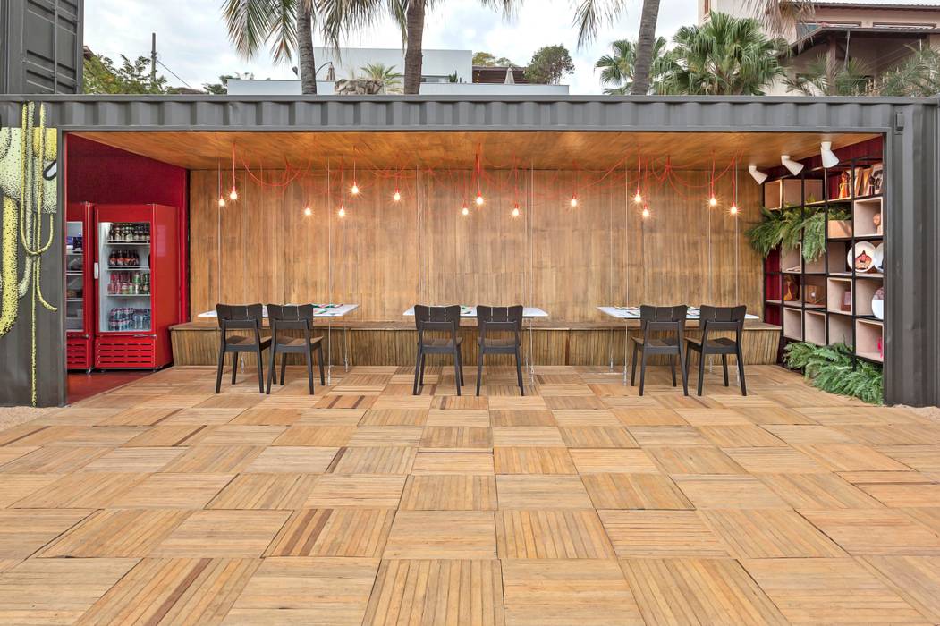 RESTAURANTE CONTAINER, MEIUS ARQUITETURA MEIUS ARQUITETURA Commercial spaces Wood Wood effect Gastronomy