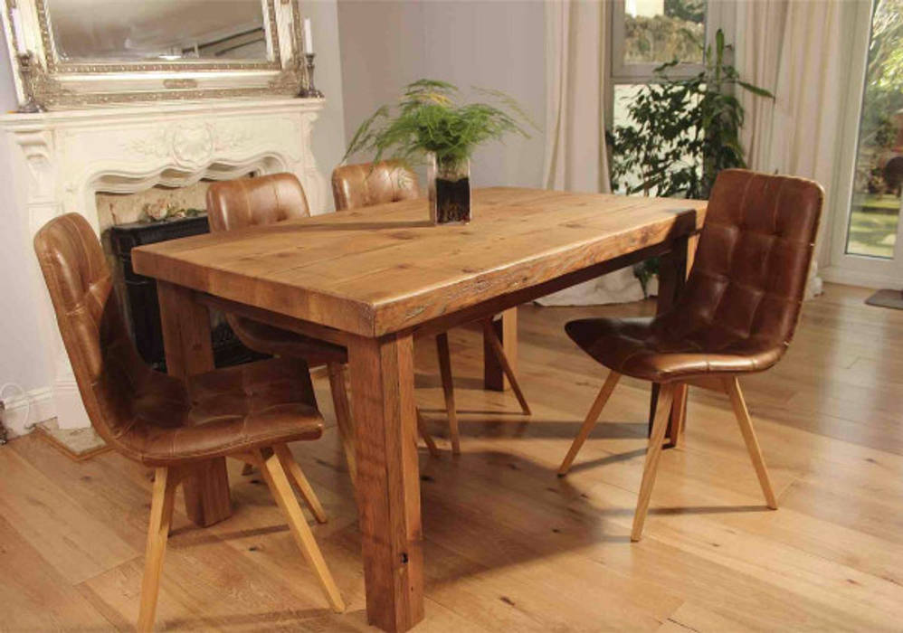 Moss Rustic Reclaimed Wood Dining Table Por Homify Rústico Madeira