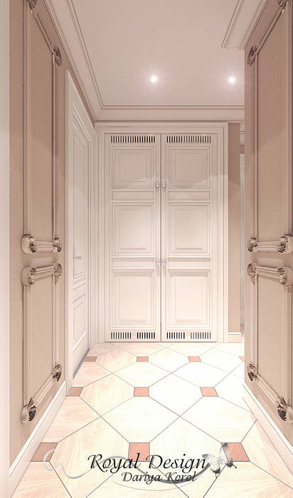 the hall in the apartment, Your royal design Your royal design Country style corridor, hallway& stairs