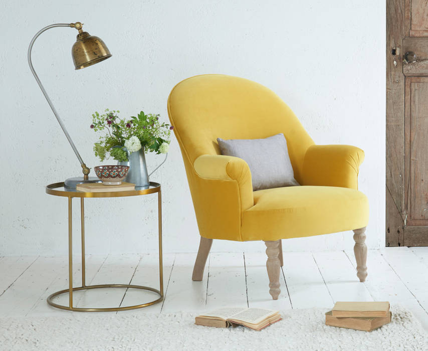 Munchkin armchair Loaf غرفة المعيشة الغزل والنسيج Amber/Gold armchair,yellow,velvet,living room,Sofas & armchairs