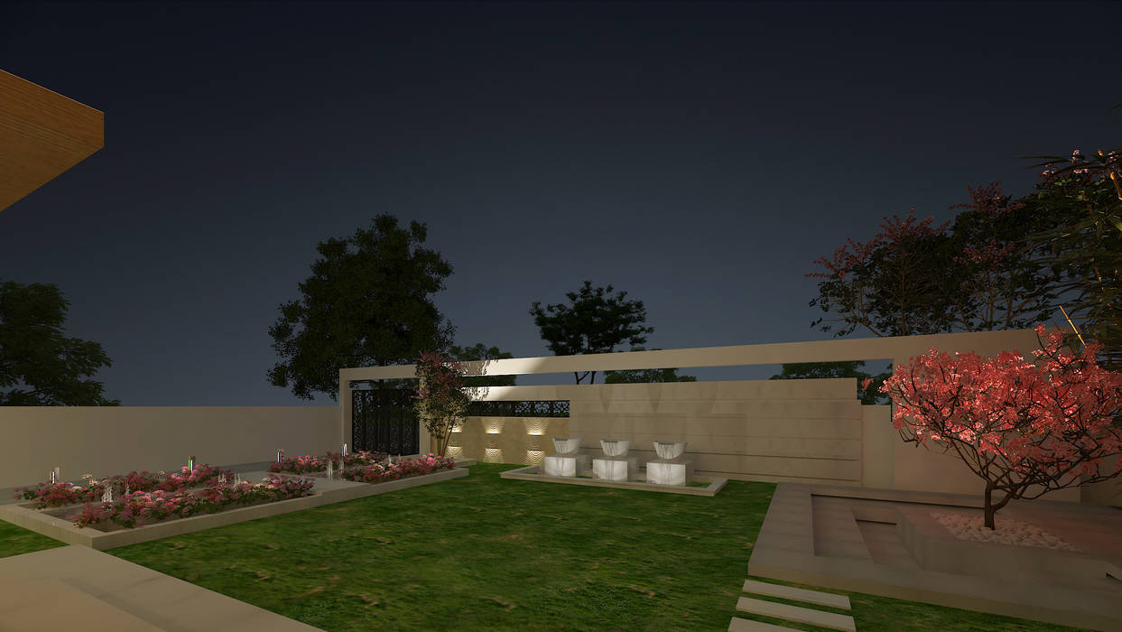 LANDSCAPE VIEW De Panache - Interior Architects Modern Garden Stone