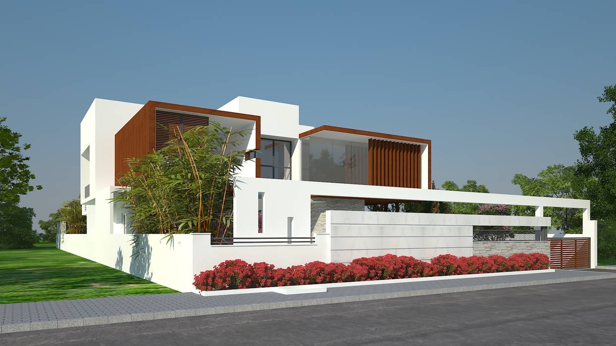 VILLA AT AMRITSAR (www.depanache.in), De Panache - Interior Architects De Panache - Interior Architects منازل أسمنت