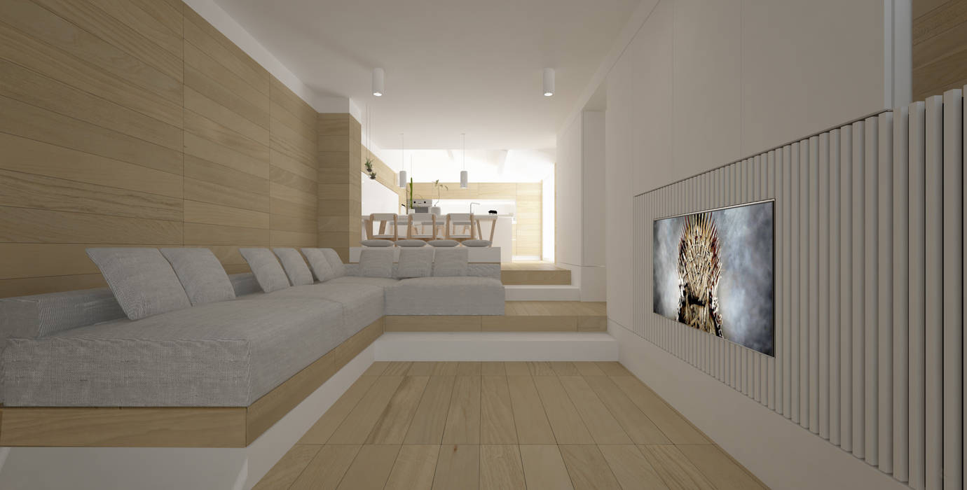 Piccola mansarda in legno | Small wooden attic, DomECO DomECO Modern living room