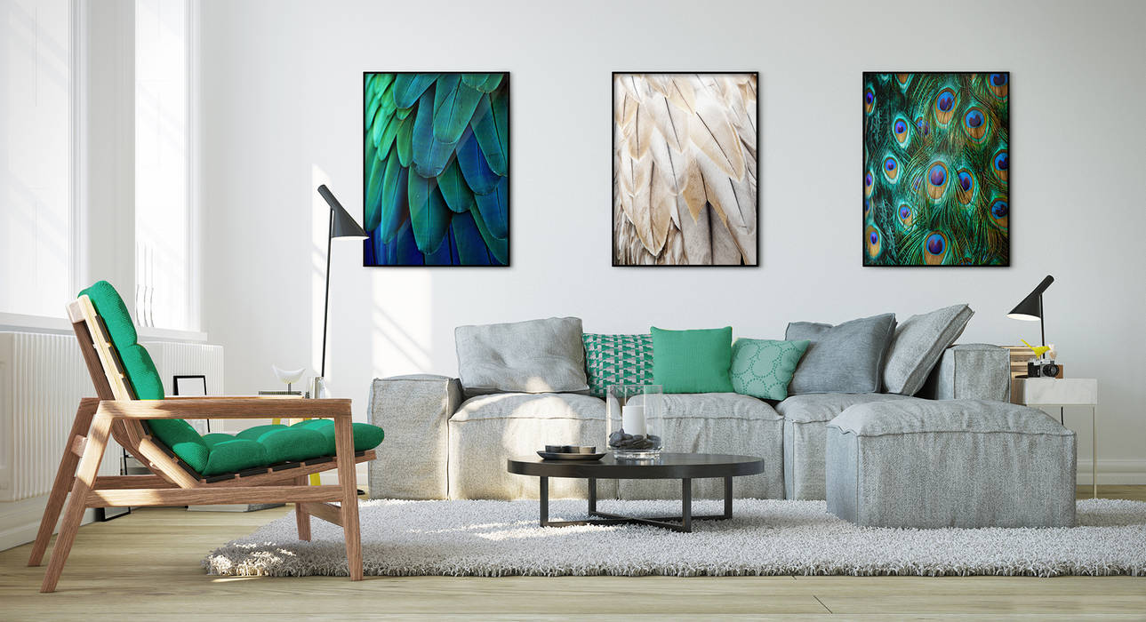 feather inspired living room