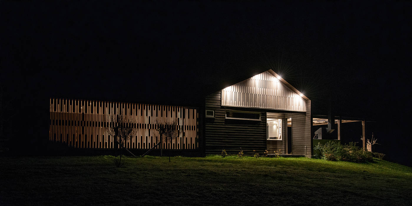 CASA RH, ESTUDIO BASE ARQUITECTOS ESTUDIO BASE ARQUITECTOS 房子 木頭 Wood effect