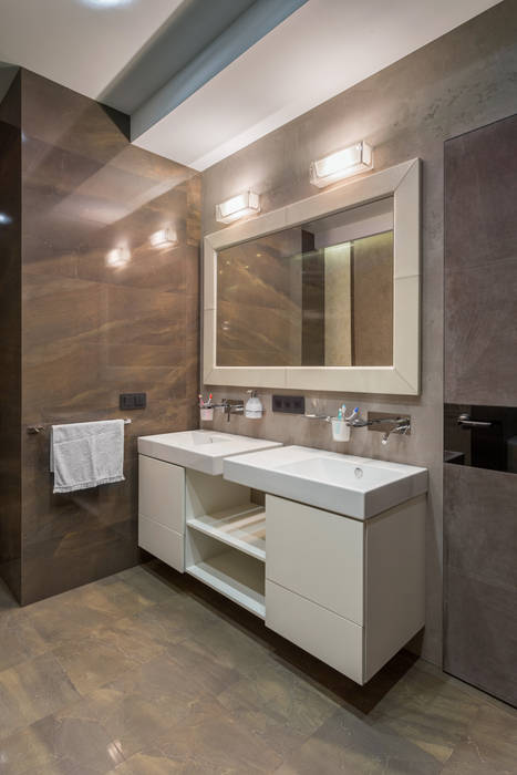 Квартира с темными акцентами , Bellarte interior studio Bellarte interior studio Minimalist style bathroom