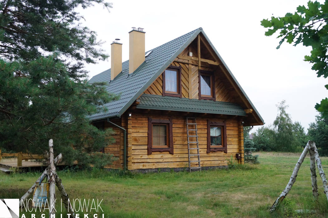 DOMY DREWNIANE, Nowak i Nowak Architekci Nowak i Nowak Architekci Country style houses Wood Wood effect