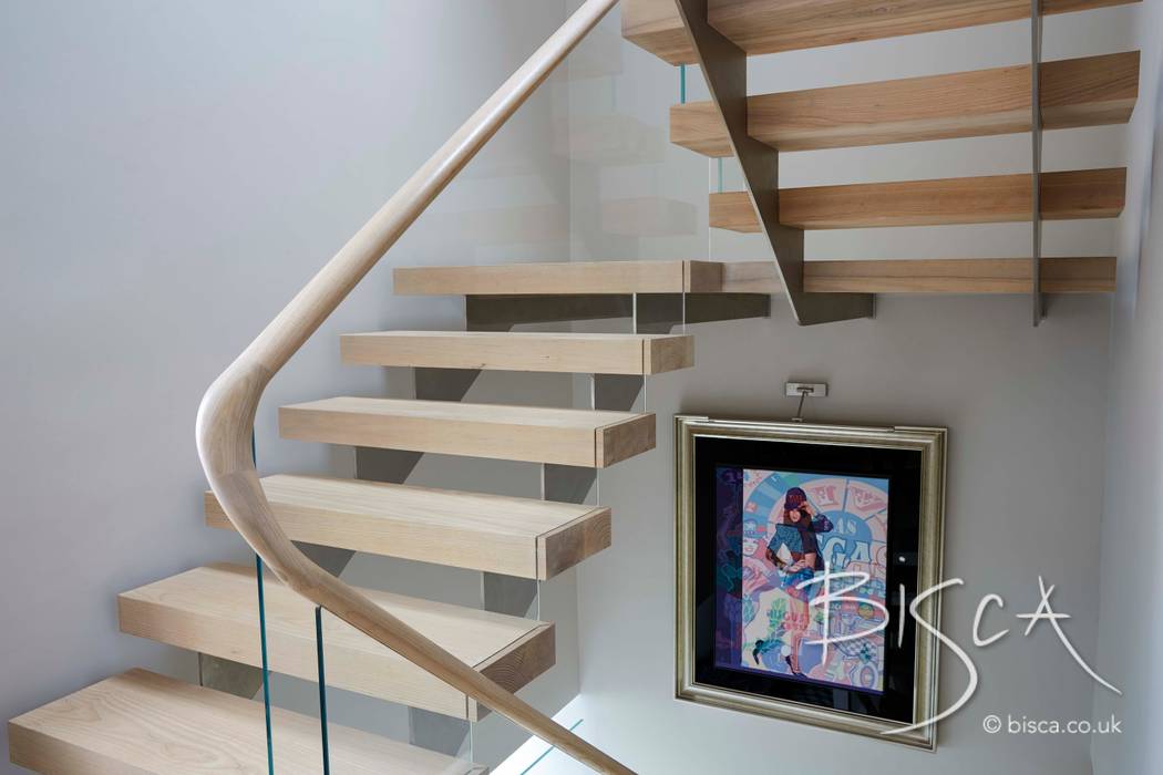 Multi Flight Staircase Design by Bisca Bisca Staircases Modern Corridor, Hallway and Staircase staircase,stair